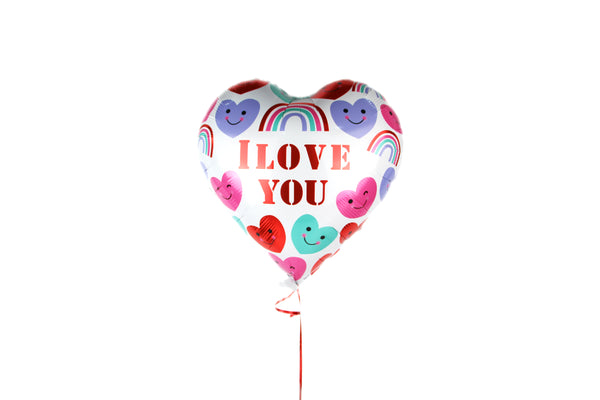 I Love You Smiley Heart Foil Balloon -أحبك بالون القلب