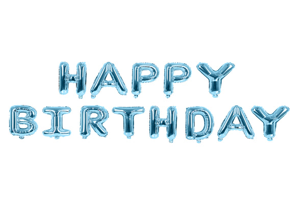 Happy Birthday Blue Color Foil Set -بالونات عباره يوم ميلاد سعيد