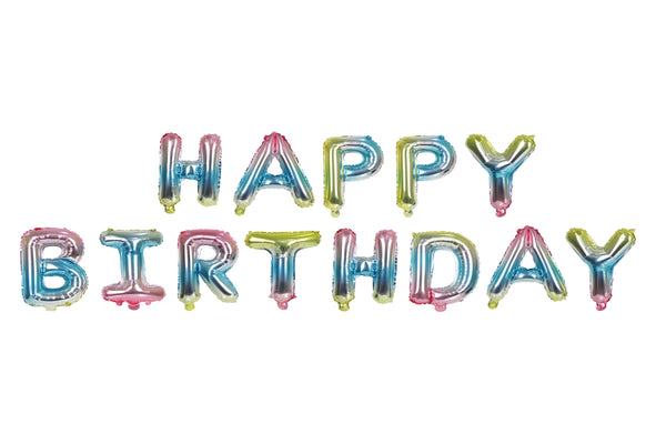 Happy Birthday Rainbow Foil Set -بالونات ميلاد سعيد بالوان الطيف