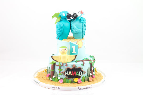 Blue Bird Birthday Cake - كيكة يوم ميلاد