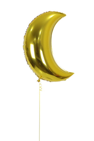 Gold Crescent Moon Shaped Balloon بالونه على شكل هلال ذهبي