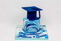 Blue Marble Graduation Cake - كيكة تخرج