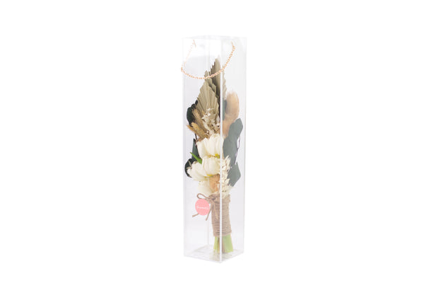 Clear Box Flower Bouquet - تنسيق ورد في شنطه شفافه
