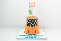 Two-Tiered Court Cake - كيكة ملعب كرة السلة