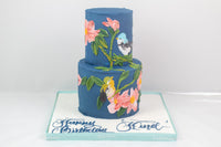 Blue Painted Cake - كيكة من طابقين