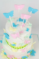 Two Tiered Pastel Butterflies Cake - كيكة الفراشات