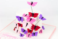 Colored Mini Butterfly Birthday Cake - كيكة الفراشات