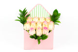 Pink Envelope Flower Box - مغلف زهري يحتوي على ورود