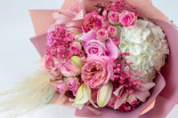 Pink Flowers Bouquet II- بوكيه ورد زهري