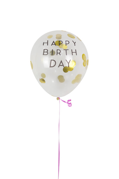 Gold Birthday Confetti Balloon بالونه يوم ميلاد مع كونفتي ذهبي