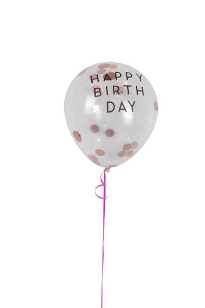 Red Birthday Confetti Balloon بالونه يوم ميلاد مع كونفتي - لون احمر