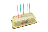 White Birthday Cake with Candles - كعكة عيد ميلاد بيضاء مستطيلة الشكل بالشموع
