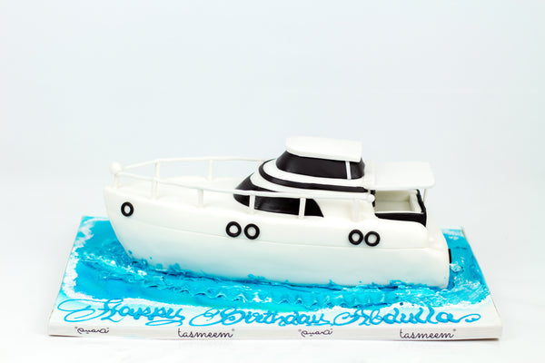 Yacht  Shaped  Birthday Cake - كيكة على شكل يخت