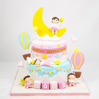 Two Tiered Kid's Birthday Cake - كيكة من طابقين