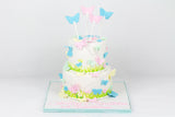 Two Tiered Pastel Butterflies Cake - كيكة الفراشات
