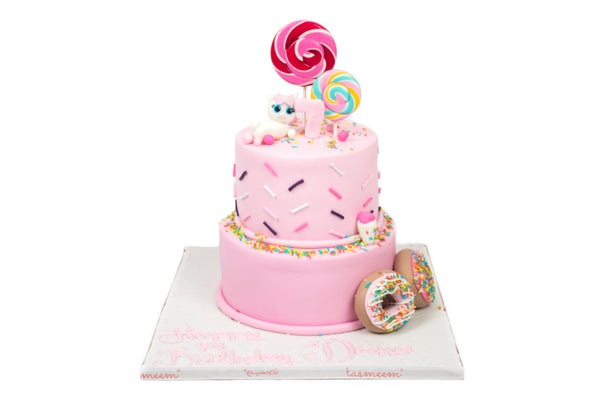 Two Layered Kid's Birthday Cake - كيكة يوم ميلاد للأطفال