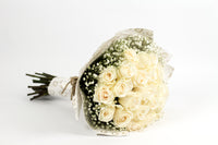 White Roses Hand Bouquet - بوكيه ورد جوري ابيض
