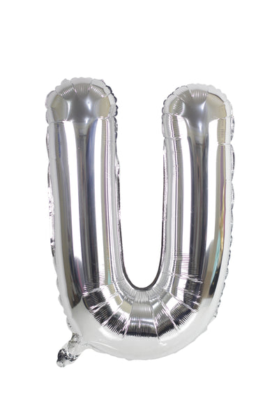 Letter "U" Silver Foil Balloon -حرف U سيلفر فويل بالون