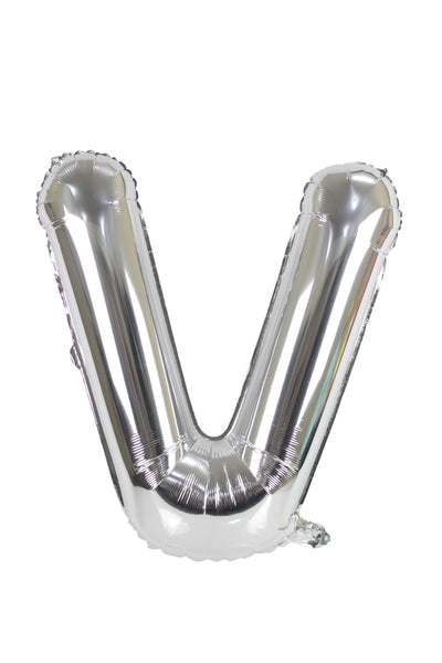 Letter "V" Silver Foil Balloon-حرف V سيلفر فويل بالون