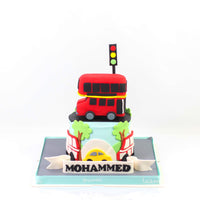Red Double Decker Bus Cake  - كيكة يوم ميلاد