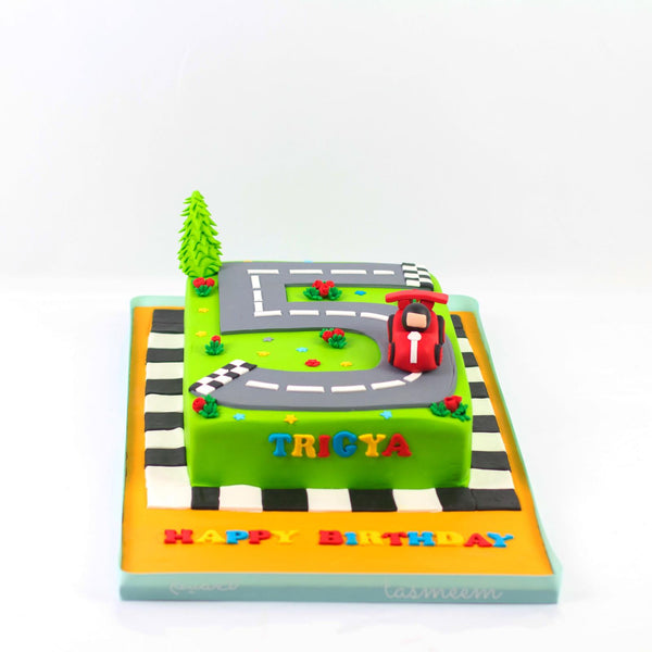 Number Race Track Car Cake  - كيكة يوم ميلاد