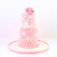 Pink Two -Tiered Birthday Cake- كيكة من طابقين
