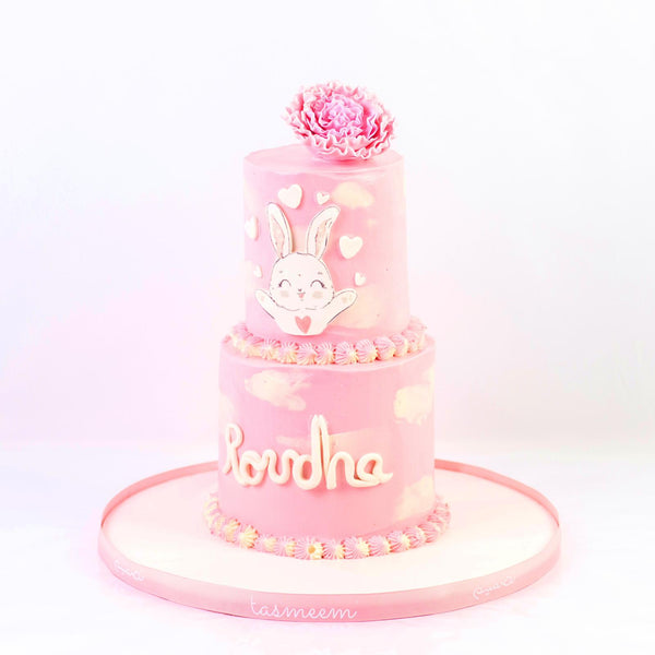 Pink Two -Tiered Birthday Cake- كيكة من طابقين