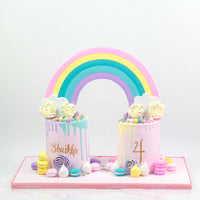 Pastel Rainbow Birthday Cake -  كيكة يوم ميلاد