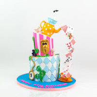 Two Tiered Wonderland Birthday Cake-كيكة من طابقين