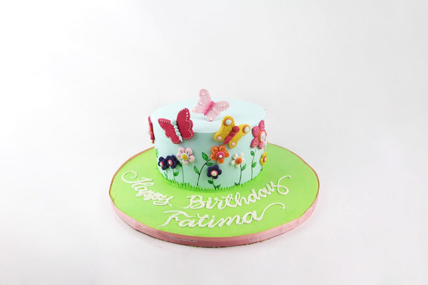Garden Butterfly Birthday Cake -كعكة عيد ميلاد الفراشة الحديقة