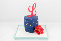 Blue Round Cake - كيكة مزينه بالورود